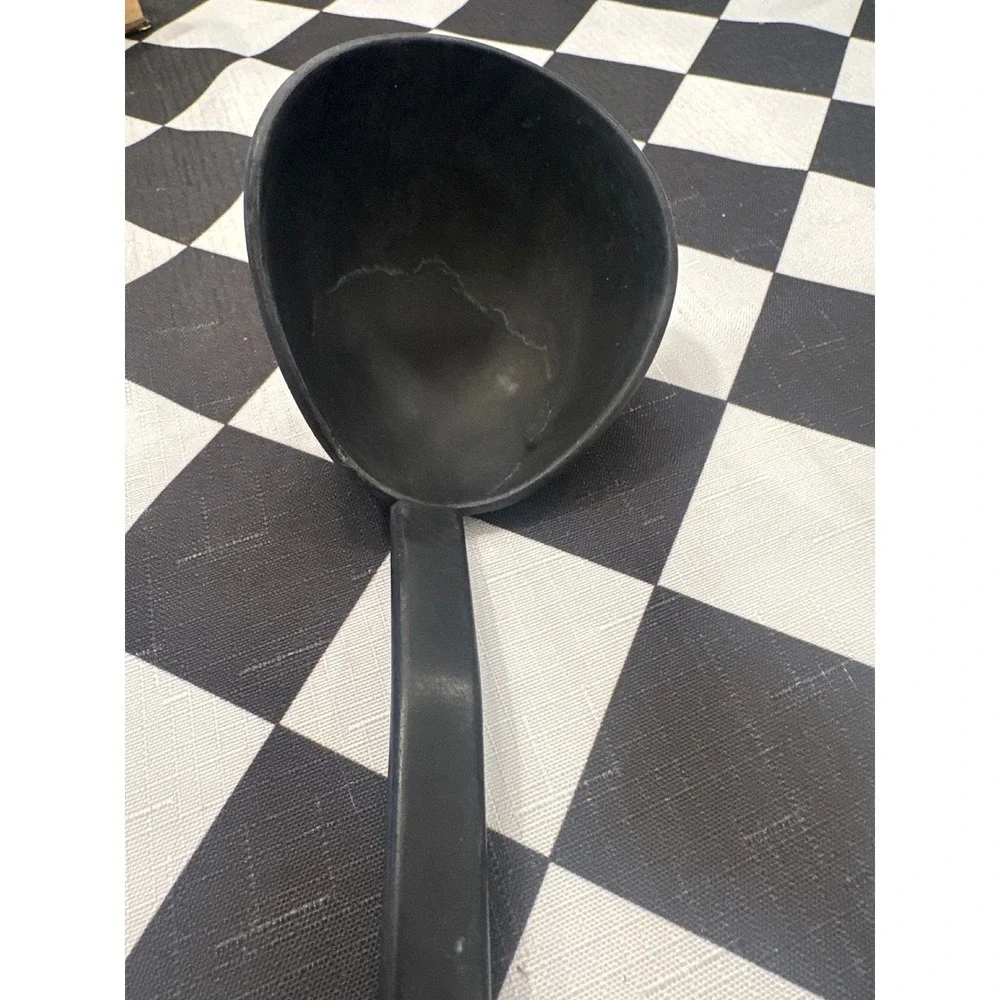 Black Kitchen Ladle Soup Spoon With Hanging Hole For Cooking
